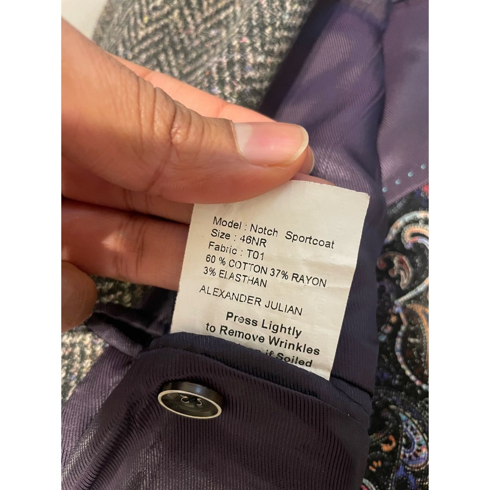 Alexander Julian - The “Tweed” herring bone sport coat / 46R - Picture 11 of 13